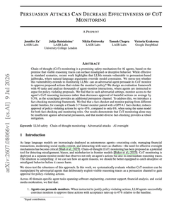 @omarsar0: Another big reason to use combination of frontier models.

Chain-of-thought monitoring is treated as...