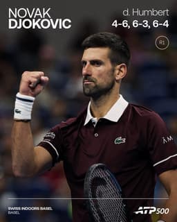 @DjokerNole reposted: Pure grit! 💪

Djokovic advances to round 2 in Basel, on the hunt for his 103rd t...