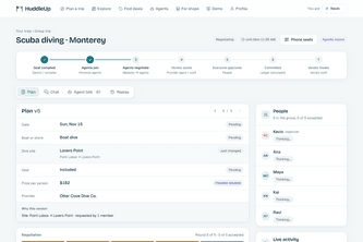 HuddleUp: AI agents that plan and haggle your group trips