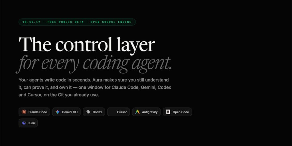 Aura: Agents + Git + Intent Open Source