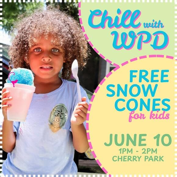 Free Snow Cones with Weatherford Police at Cherry Park