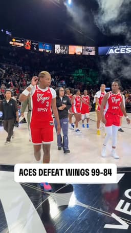 @WNBA: The @LVAces controlled the tone to defeat the Wings 99-84 🙌

A'ja Wilson showed up in the white tee ...