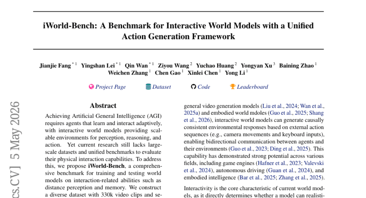 A Benchmark for Interactive World Models with a Unified Action Generation Framework