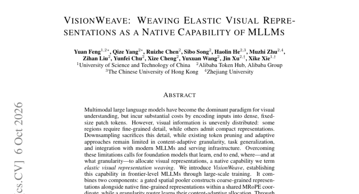 VisionWeave: Weaving Elastic Visual Representations as a Native Capability of MLLMs