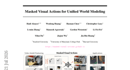 Masked Visual Actions for Unified World Modeling