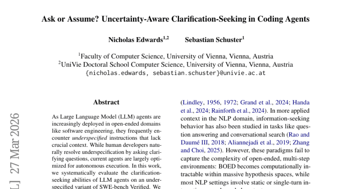 Ask or Assume? Uncertainty-Aware Clarification-Seeking in Coding Agents