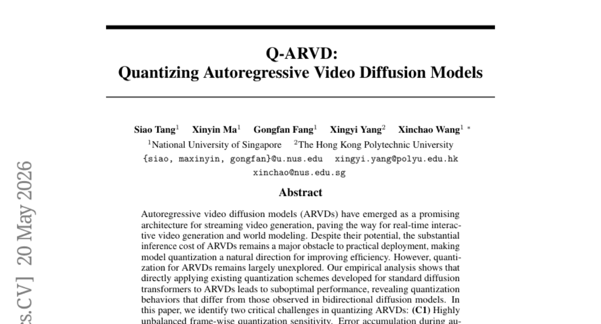 Q-ARVD: Quantizing Autoregressive Video Diffusion Models