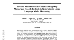 Towards Mechanistically Understanding Why Memorized Knowledge Fails to Generalize in Large Language Model Finetuning