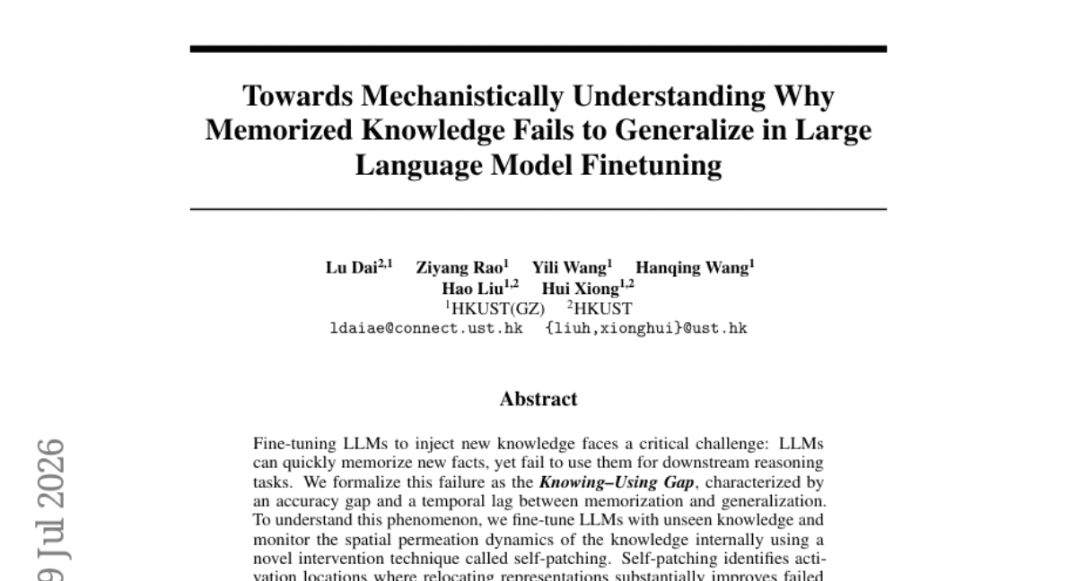 Towards Mechanistically Understanding Why Memorized Knowledge Fails to Generalize in Large Language Model Finetuning
