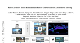 Sensor2Sensor: Cross-Embodiment Sensor Conversion for Autonomous Driving