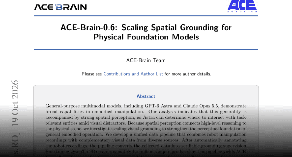 Paper page - ACE-Brain-0.6: Scaling Spatial Grounding for Physical Foundation Models
