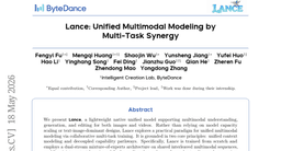 Lance: Unified Multimodal Modeling by Multi-Task Synergy