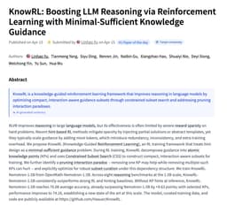 @_akhaliq: KnowRL

Boosting LLM Reasoning via Reinforcement Learning with Minimal-Sufficient Knowledge Guidance...