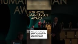 Michael J. Fox as he accepts the Bob Hope Humanitarian Award. (🎥: Courtesy of the TVA and NBC)