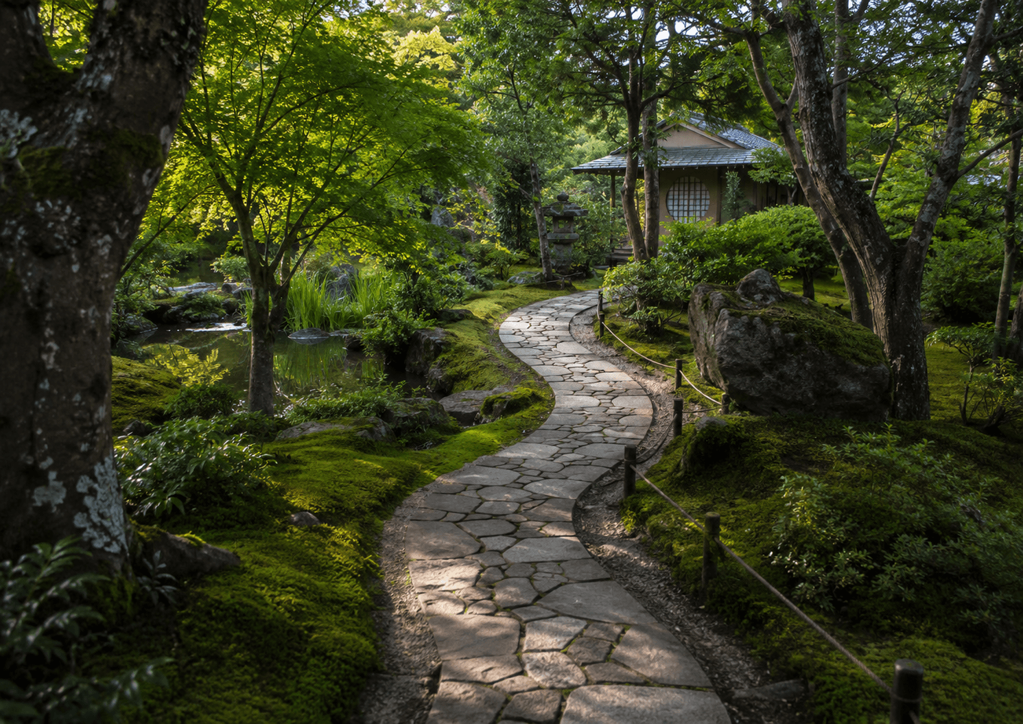 Why are paths in Japanese gardens rarely straight?