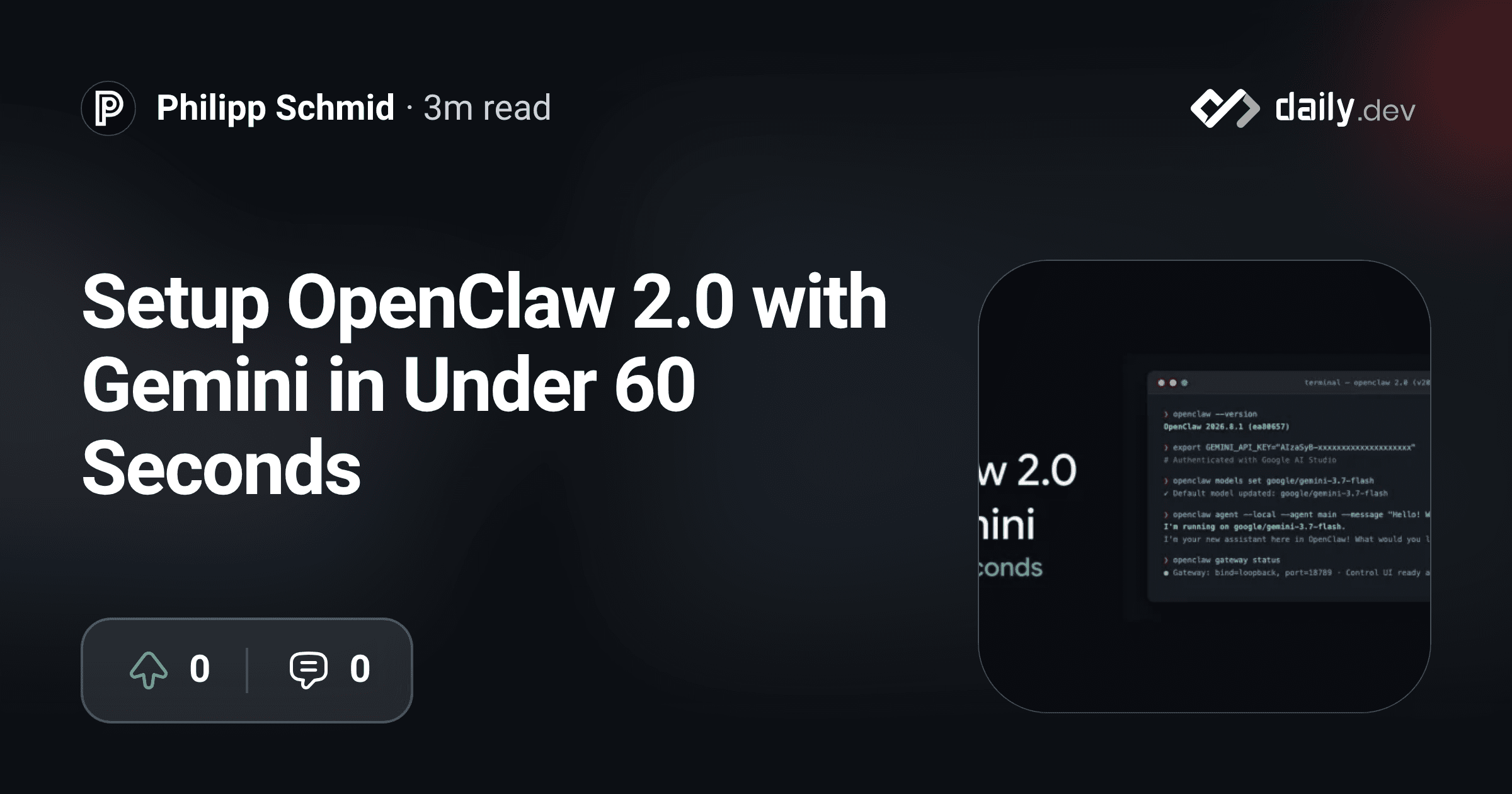 Setup OpenClaw 2.0 with Gemini in Under 60 Seconds