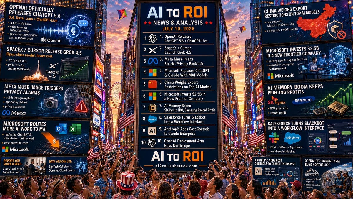 AI to ROI News & Analysis: July 10, 2026