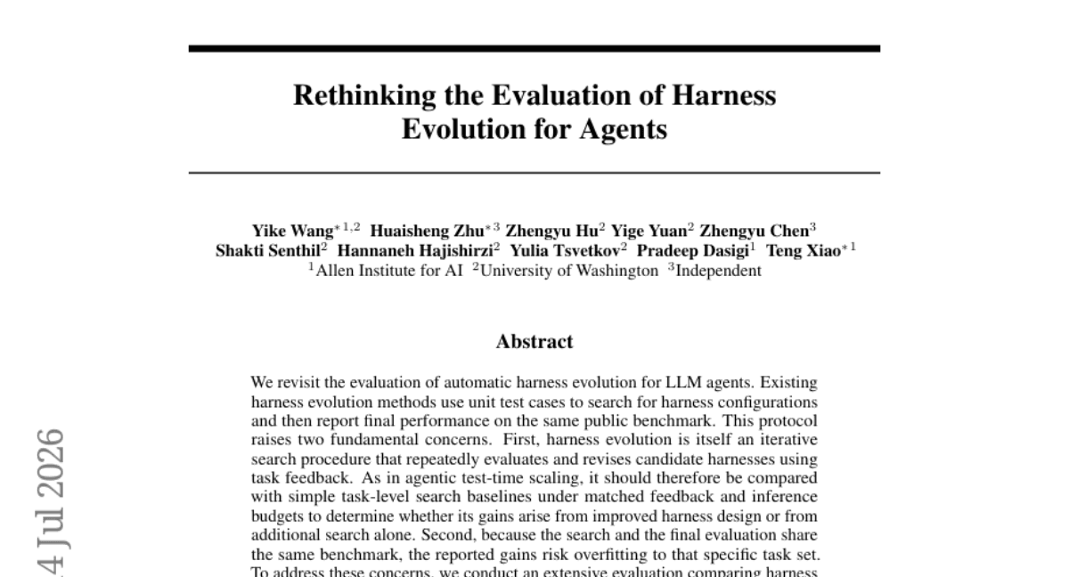 Rethinking the Evaluation of Harness Evolution for Agents