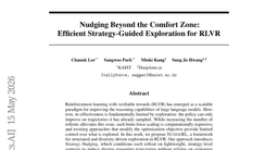 Nudging Beyond the Comfort Zone: Efficient Strategy-Guided Exploration for RLVR
