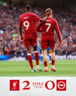 @LFC: We lead at the break 🙌 #LIVBHA https://t.co/mZ8GJVXkE6