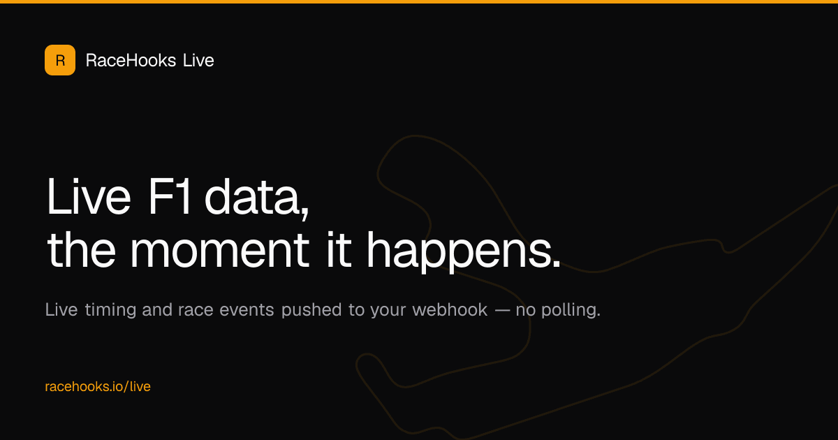 Live F1 Timing Data, Pushed to Your App - RaceHooks