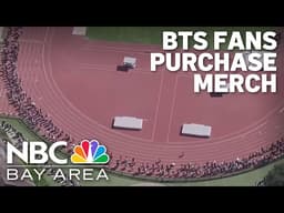 BTS fans line up for merchandise ahead of group's Stanford Stadium concerts