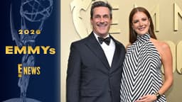 Jon Hamm's Pregnant Wife Anna Osceola Debuts Baby Bump at Emmys 2026 | E! News