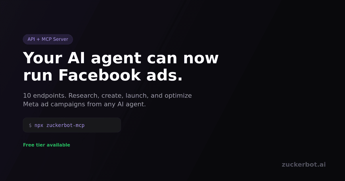Show HN: ZuckerBot. API and MCP server for AI agents to run Meta/Facebook ads