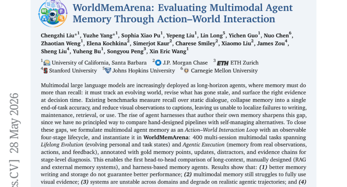 WorldMemArena: Evaluating Multimodal Agent Memory Through Action-World Interaction