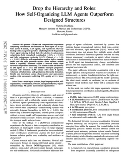 @omarsar0: Self-organizing agents work if built correctly.