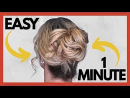 Quick and Easy messy updo  hairstyle for medium to long hair