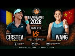 [🔴 LIVE] Cirstea vs Wang | Round of 16 | French Open 2026 Live Score & Match Stats
