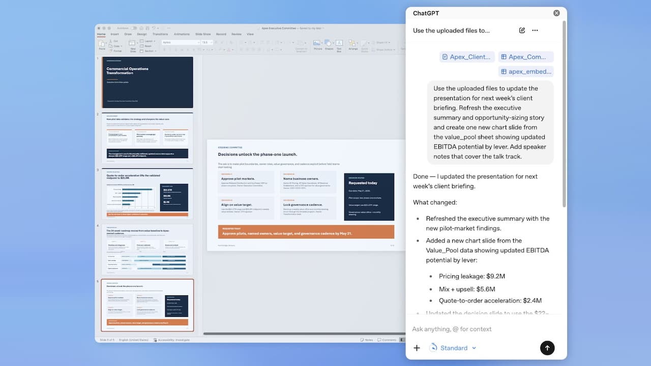 OpenAI Puts ChatGPT Inside PowerPoint with New Add-In