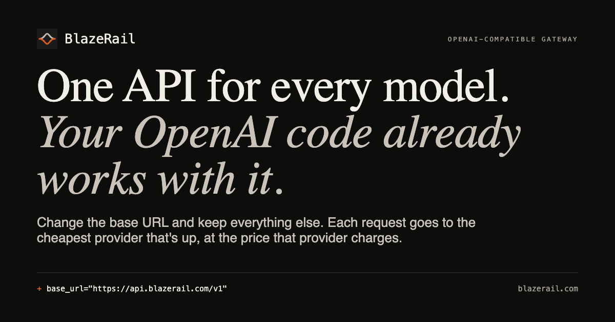 BlazeRail vs fal — One API for Text and Media Models