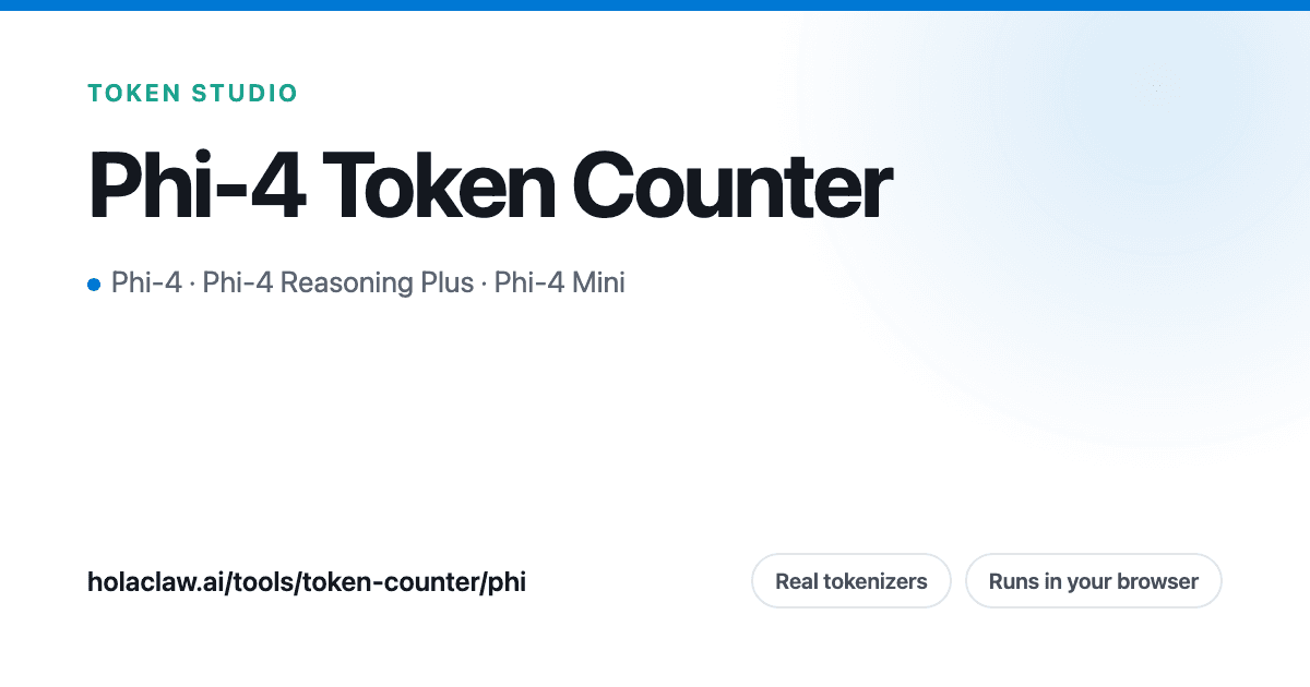 Phi-4 Token Counter for Phi-4, Reasoning Plus & Mini