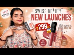 Swiss Beauty New Launches ✨ Non Transfer Lipsticks + Glitter Roll On Review 😍
