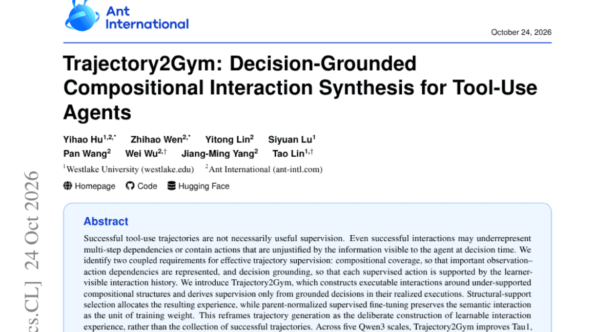 Trajectory2Gym: Decision-Grounded Compositional Interaction Synthesis for Tool-Use Agents