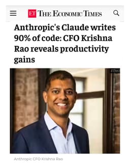 @minchoi reposted: Claude writes 90%+ of Anthropic's code now.

But the company is still hiring.

T...