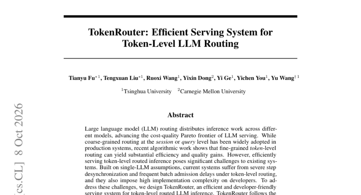 TokenRouter: Efficient Serving System for Token-Level LLM Routing