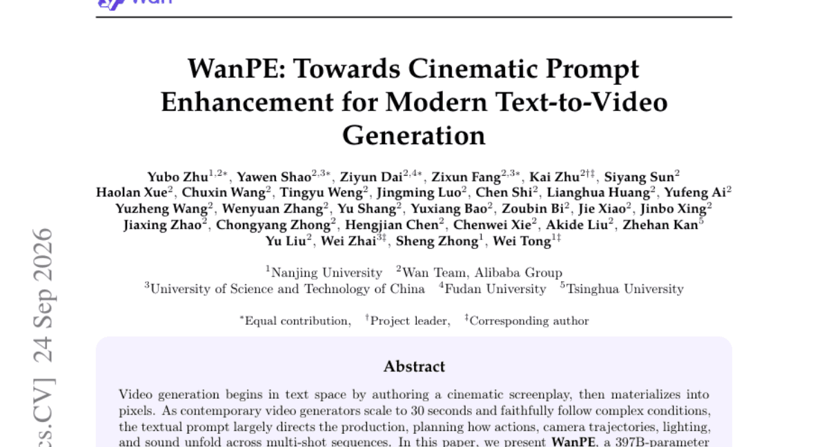 WanPE: Towards Cinematic Prompt Enhancement for Modern Text-to-Video Generation
