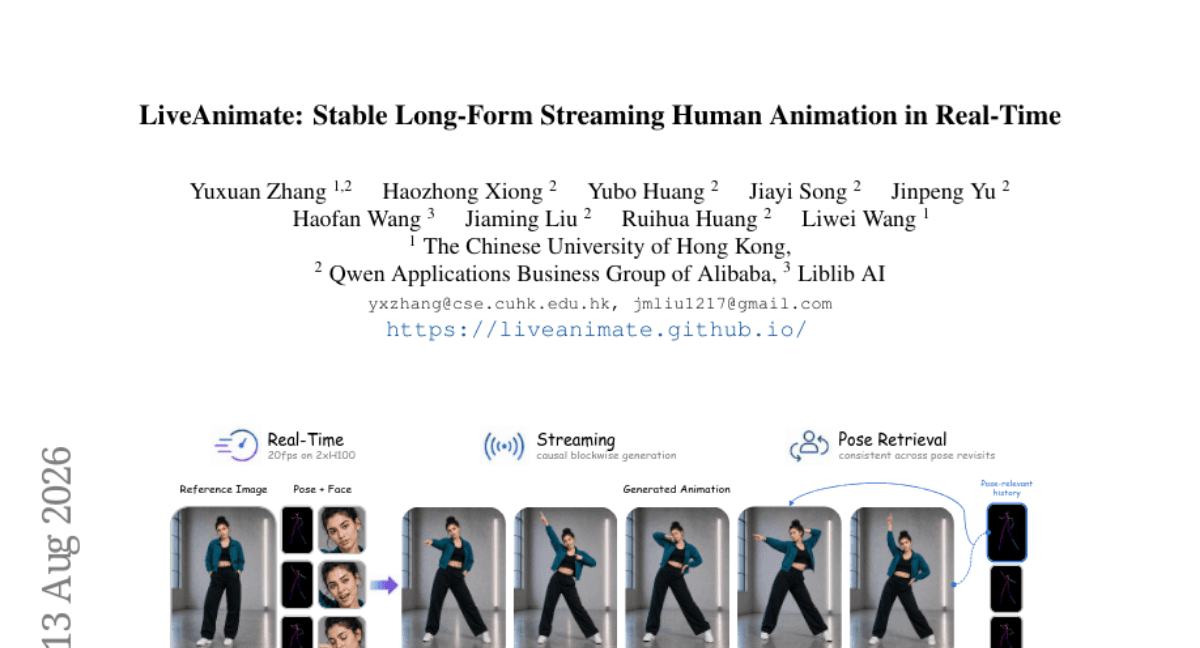 LiveAnimate: Stable Long-Form Streaming Human Animation in Real-Time