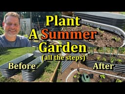 Setting Up & Planting Your 1st Summer Raised Bed Garden (Tomatoes, Peppers, Cucumbers, & Seeding)