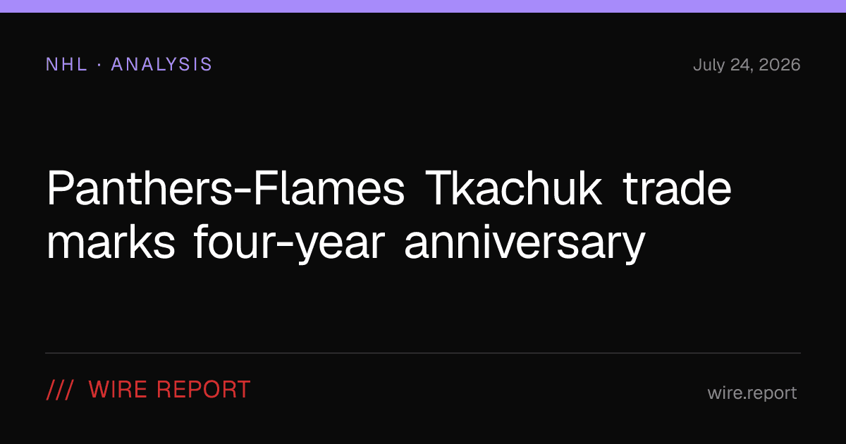 Panthers-Flames Tkachuk trade marks four-year anniversary