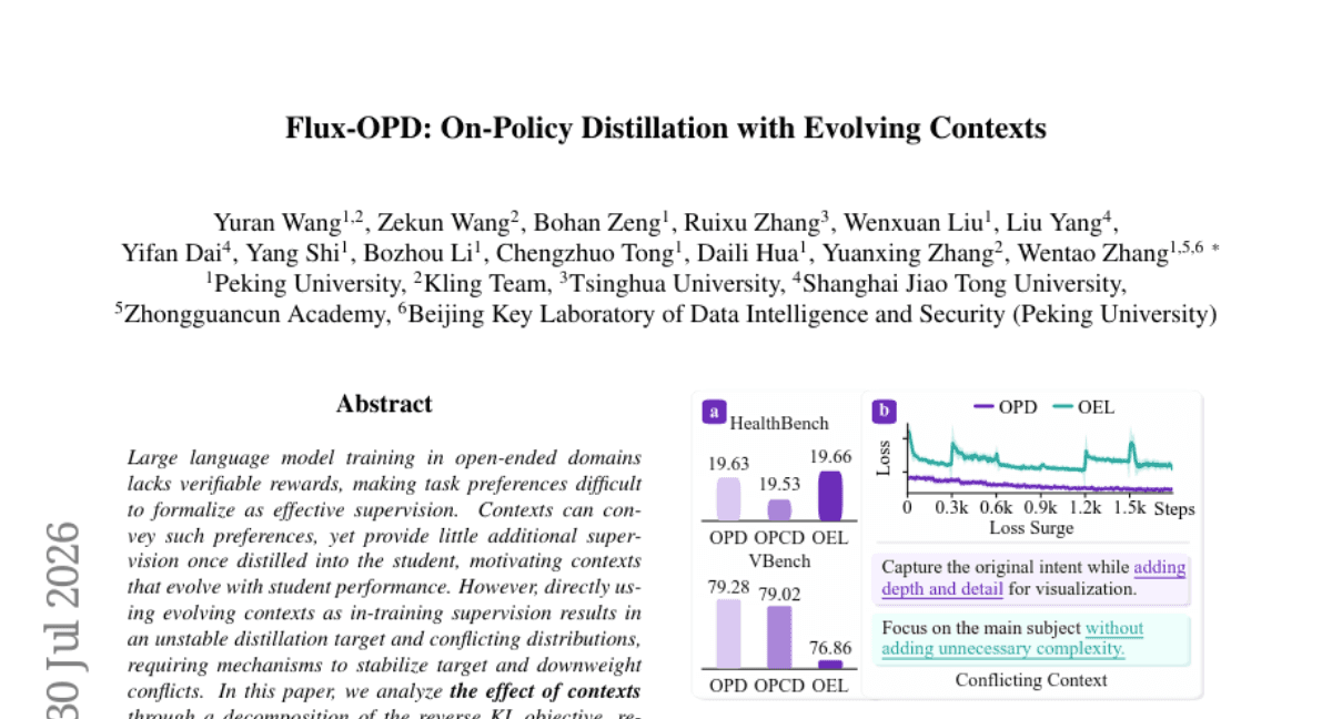 Flux-OPD: On-Policy Distillation with Evolving Contexts