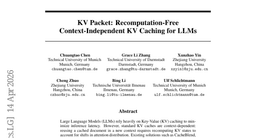 KV Packet: Recomputation-Free Context-Independent KV Caching for LLMs