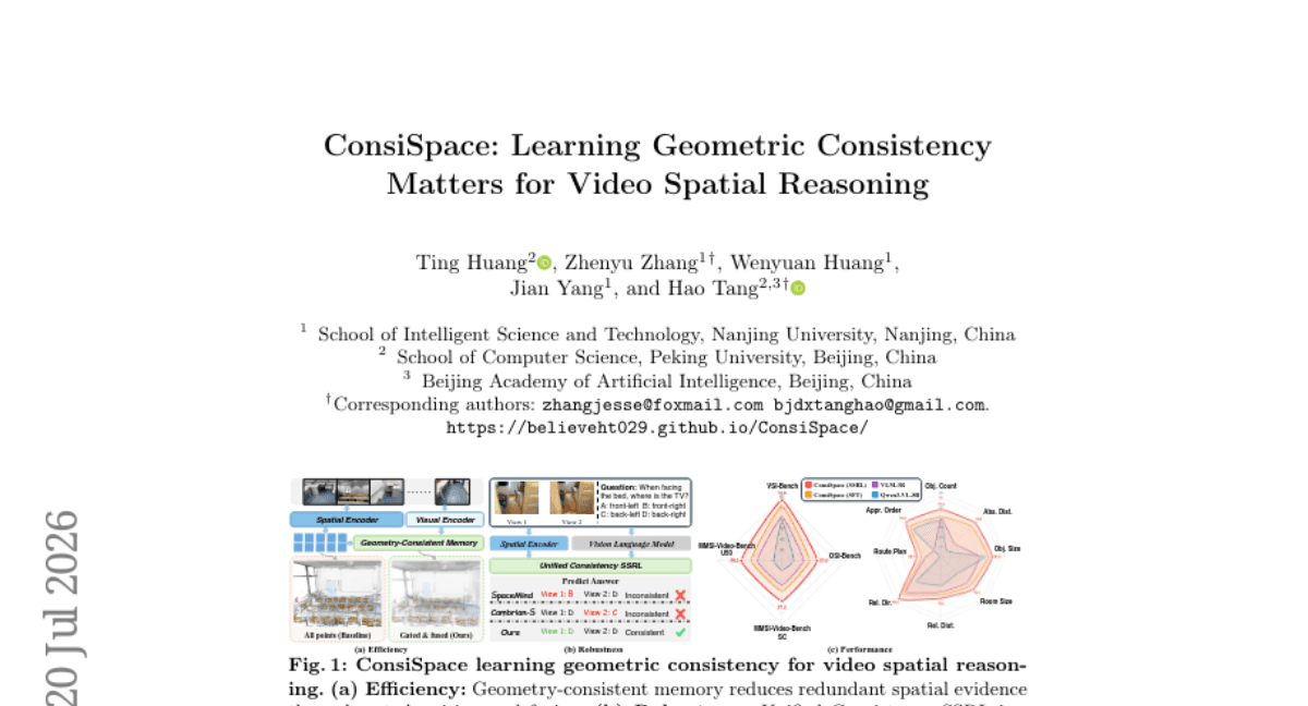 ConsiSpace: Learning Geometric Consistency Matters for Video Spatial Reasoning