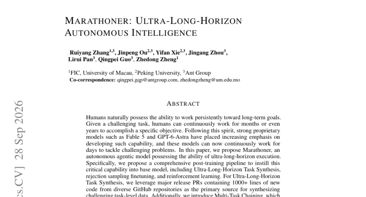 Marathoner: Ultra-Long-Horizon Autonomous Intelligence