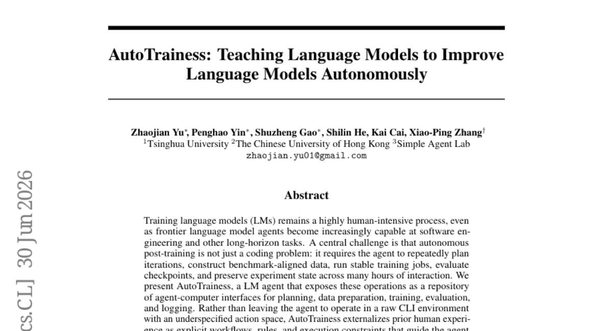 AutoTrainess: Teaching Language Models to Improve Language Models Autonomously