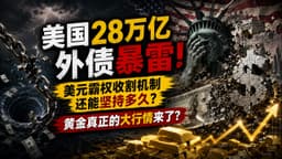 美国28万亿外债暴雷！美元霸权收割机制还能坚持多久？黄金真正的大行情来了？