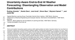 Uncertainty-Aware End-to-End AI Weather Forecasting: Disentangling Observation and Model Contributions